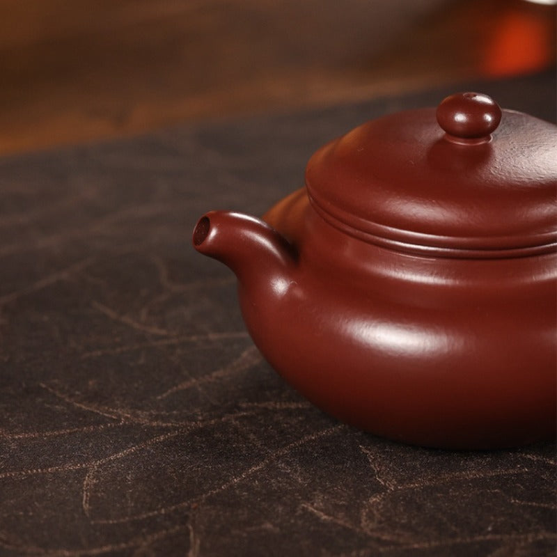 Théière Yixing Zisha entièrement faite à la main [Théière Fanggu] (Zi Zhu Ni - 200ml)
