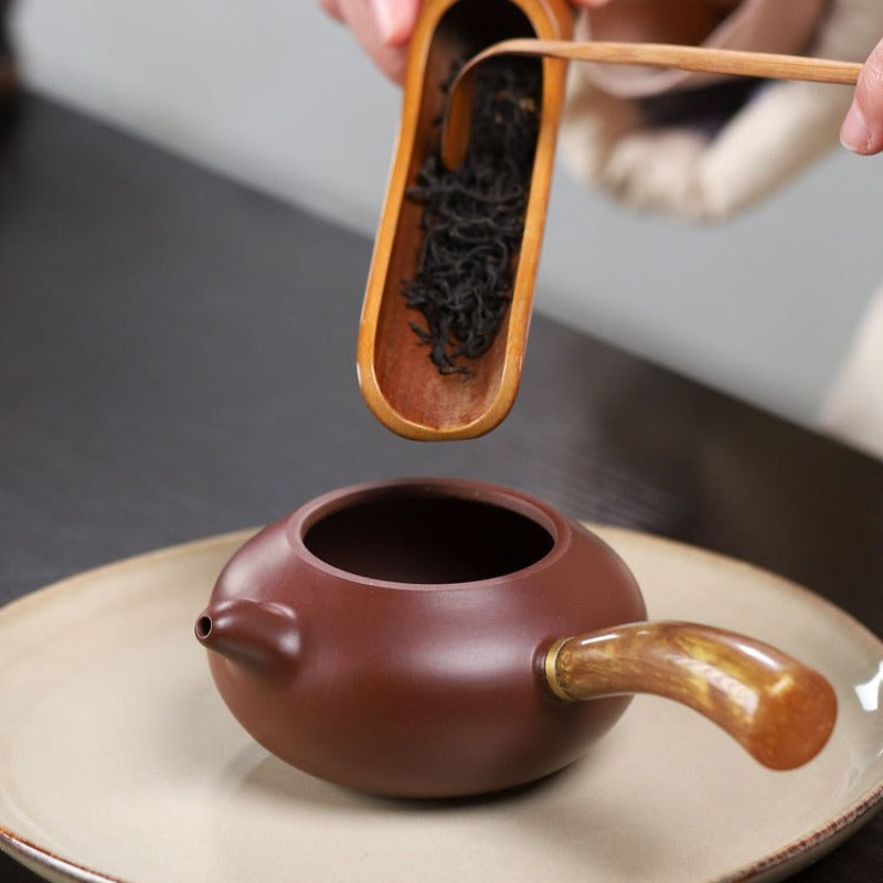 Yixing-Zisha-Teekanne [Tang Yu Wendan] (Zi Zhu Ni/Dahongpao - 200 ml)