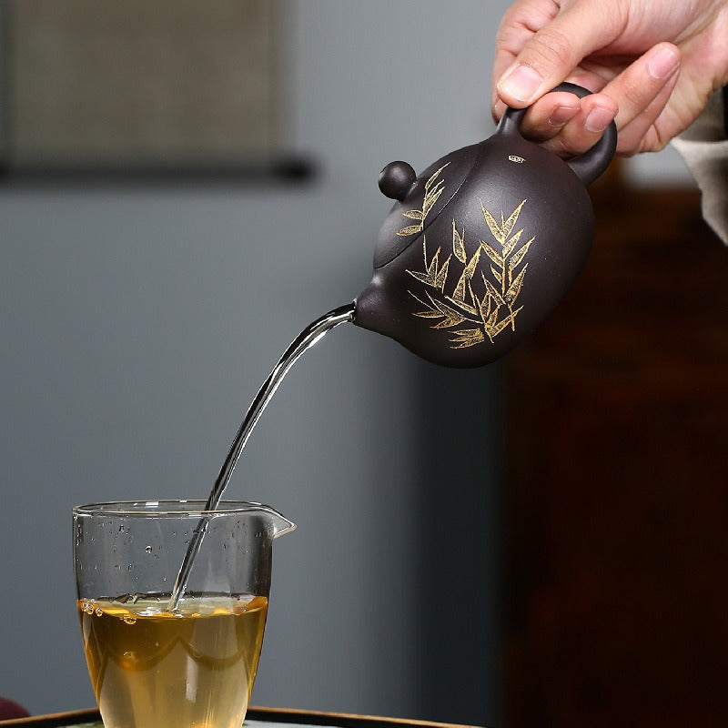 Théière Yixing Zisha [Bambou Xishi] (Hei Ni - 230ml)