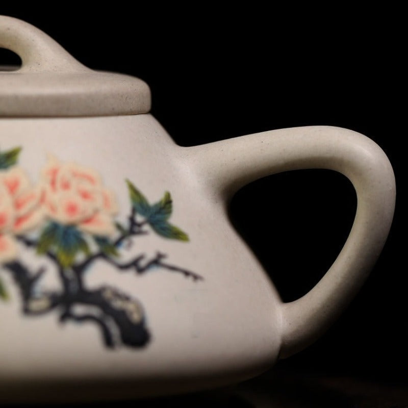 Full Handmade Yixing Zisha Teapot [Flowers Collection] 1 Pot 4 Cups Set (Bei Duan Ni - 245ml)