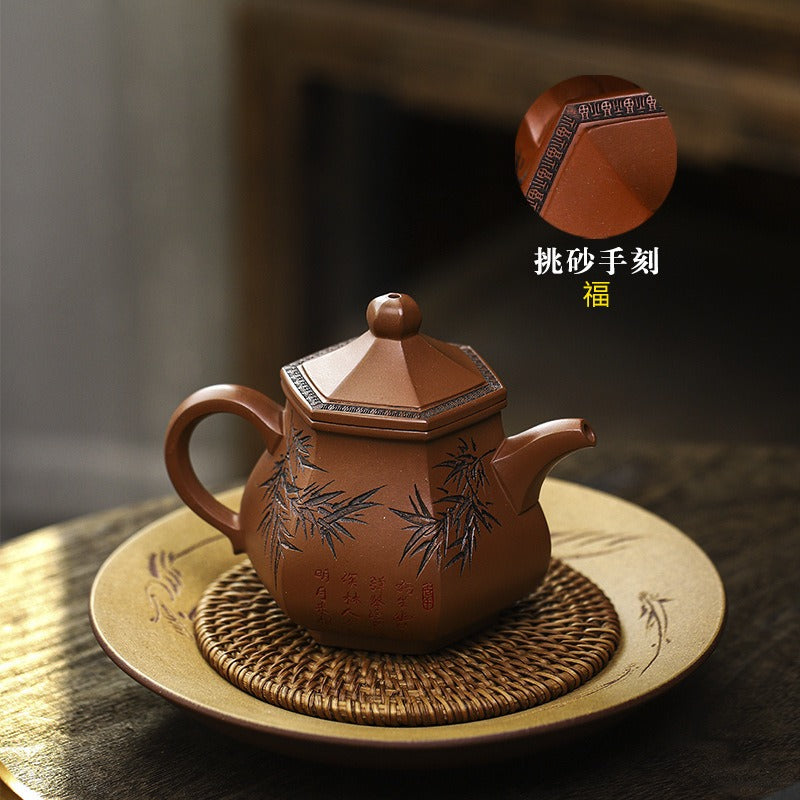 Full Handmade Yixing Zisha Teapot [Qing Feng Xu Lai] (Ge Zi Ni - 300ml) - YIQIN TEA HOUSE | yiqinteahouse.com | 200-300ml, full handmade zisha teapot, teapot, teaware