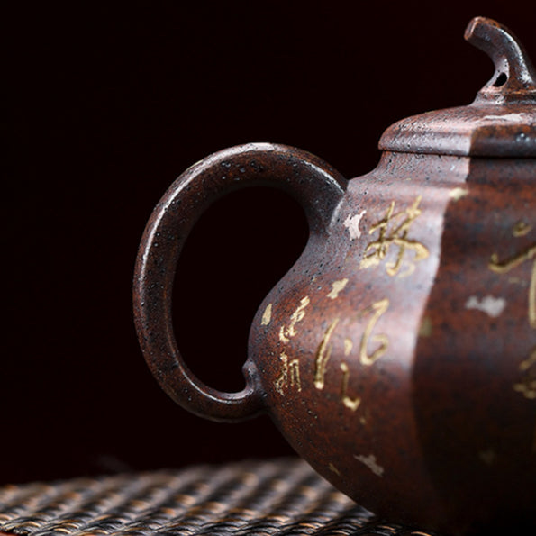 Full Handmade Yixing Zisha Teapot [Hexagon Gourd] (Firewood Fired Duan Ni - 170ml) - YIQIN TEA HOUSE | yiqinteahouse.com | <200ml, full handmade zisha teapot, teapot, teaware