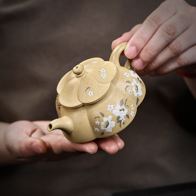 全手工宜兴紫砂茶壶 [隐翠] (本山绿泥 - 120ml)