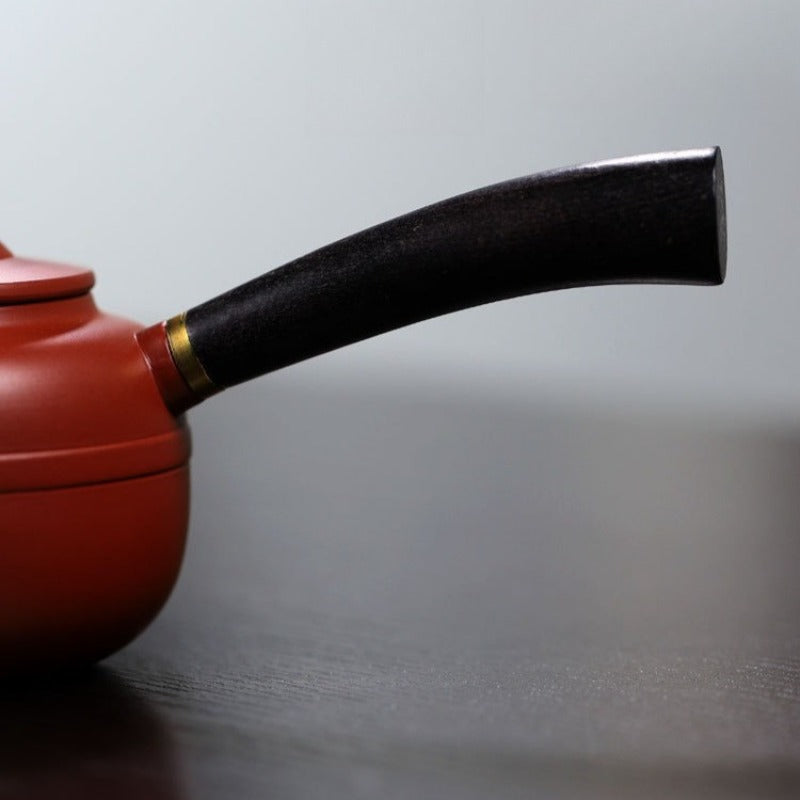 宜兴紫砂茶壶【唐羽鼓】（紫朱泥/大红袍 - 240ml）