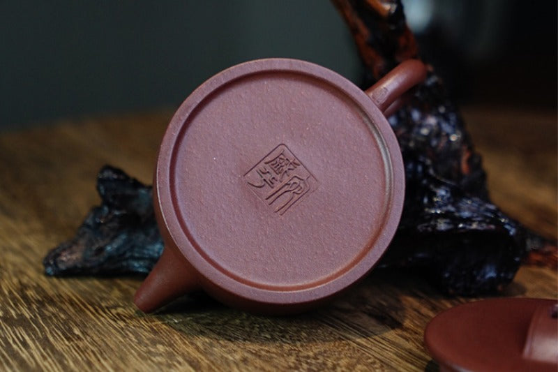 Théière Yixing Zisha entièrement faite à la main [Pot Hanwa] (Di Cao Qing - 110 ml)