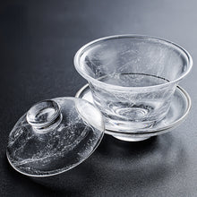 Load image into Gallery viewer, Snowflake Crystal Glass Tea Cup / Fair Cup / Gaiwan / Full Set
