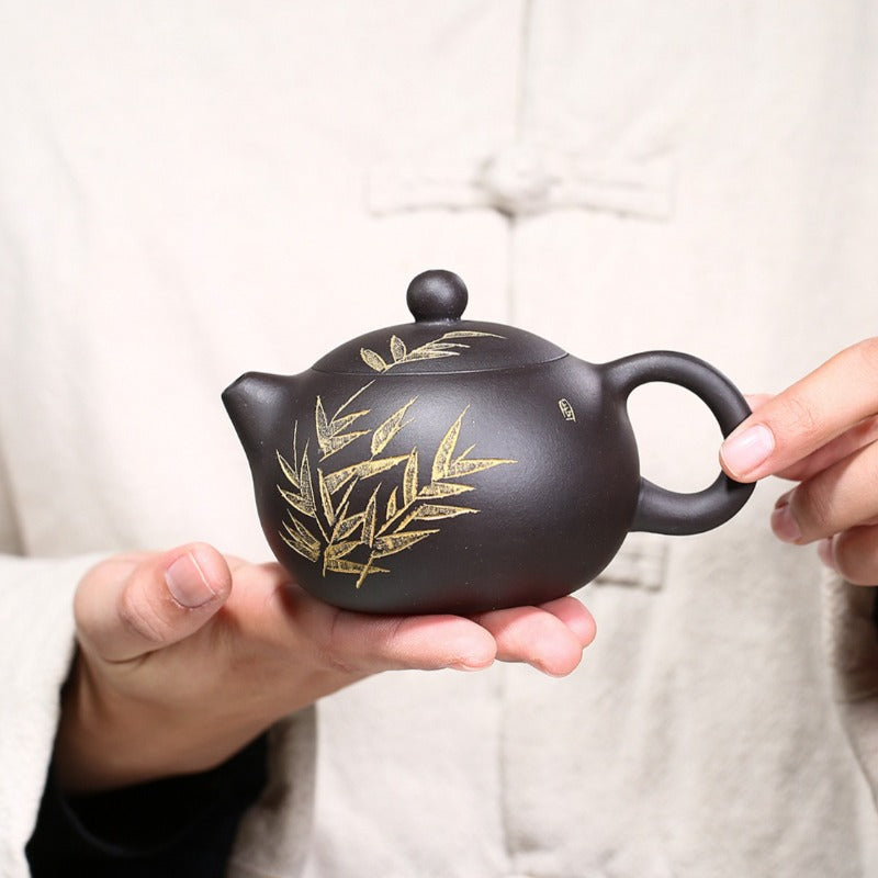 Théière Yixing Zisha [Bambou Xishi] (Hei Ni - 230ml)
