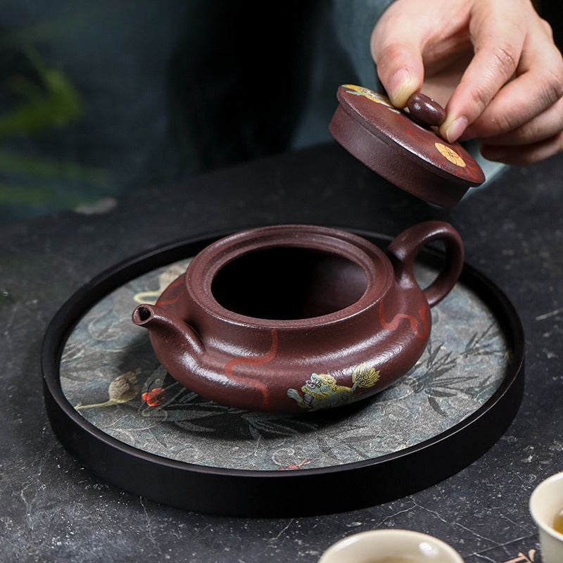 Théière Yixing Zisha entièrement faite à la main [Jiqing Tian Xia] (30 Mu Zi Ni - 260 ml)