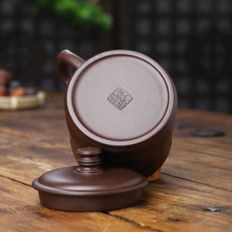 Tasse à thé Yixing Zisha entièrement faite à la main [bambou] (Lao Zi Ni - 430 ml)