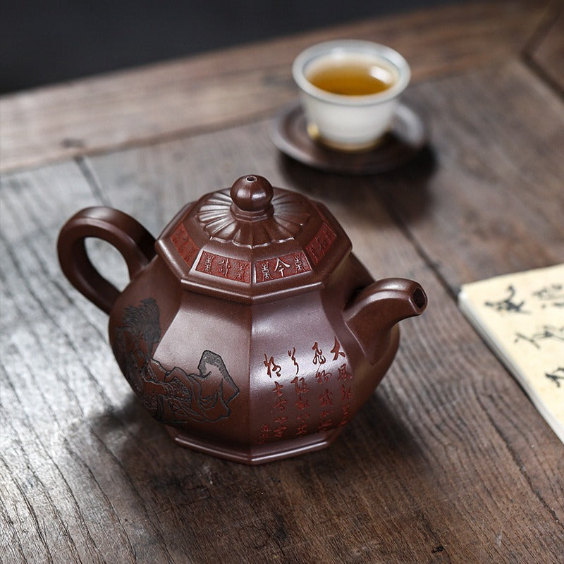 Yixing Zisha Teapot [Chu Han Zhen Ba] (Zi Jiao Ni - 540ml) - YIQIN TEA HOUSE | yiqinteahouse.com | >300ml, full handmade zisha teapot, teapot, teaware