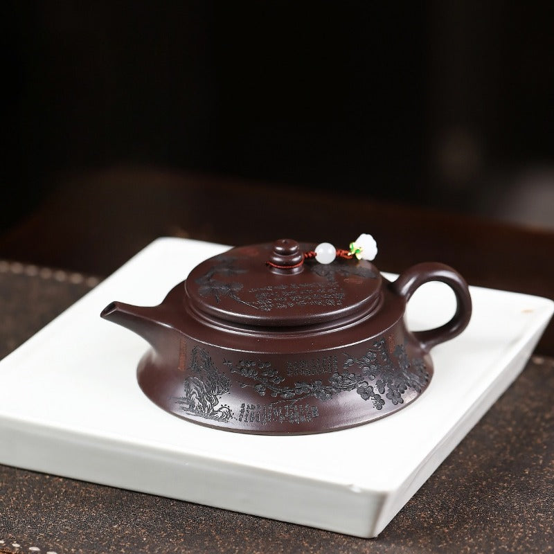 宜兴紫砂茶壶【明式斗笠】（老紫泥- 160ml）