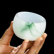 Load image into Gallery viewer, Ink Paint Jade Porcelain/Green Paint Emerald Zhijue Tea Cup 50ml
