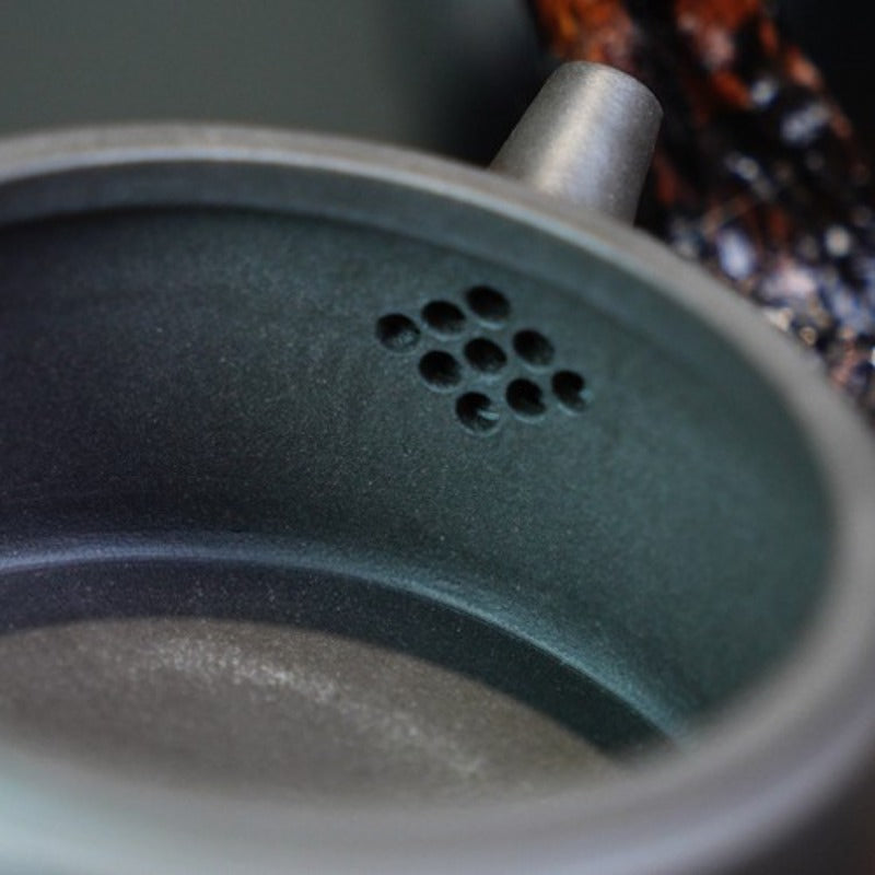 全手工宜兴紫砂茶壶 [汉瓦壶] (青灰泥 - 180ml)