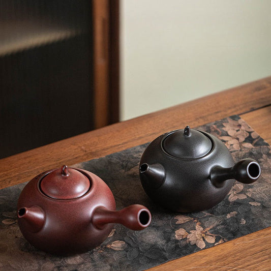 Retro Ceramic Direct Fire Teapot [Ling Xiang Side Handle Pot] 800ml - YIQIN TEA HOUSE | yiqinteahouse.com | ceramic teapot, direct fire, teapot, teaware