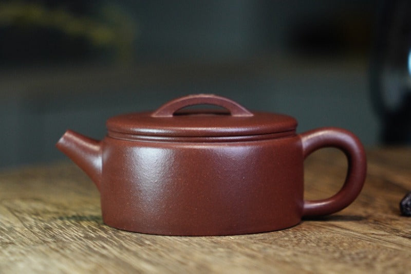 Théière Yixing Zisha entièrement faite à la main [Pot Hanwa] (Di Cao Qing - 110 ml)