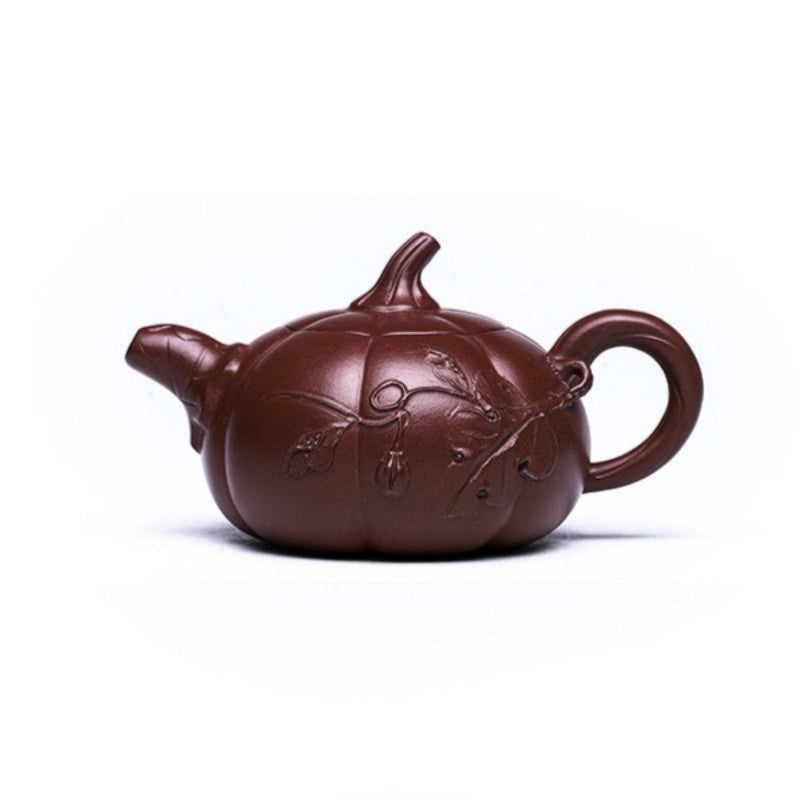 Full Handmade Yixing Zisha Teapot [Pumpkin] (Zi Ni - 380ml)