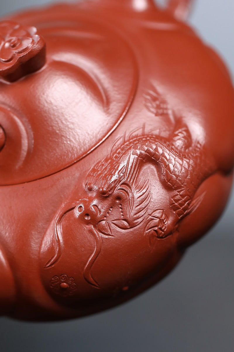 Full Handmade Yixing Zisha Teapot [Carp Dragon Pot] (Zhu Ni - 220/350ml)