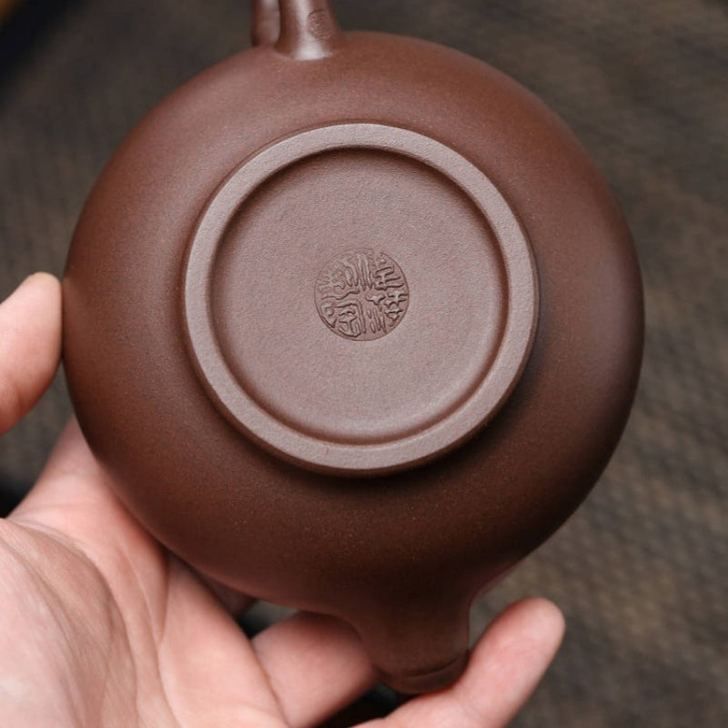 全手工宜兴紫砂茶壶 [雅竹壶] (紫泥 - 300ml)