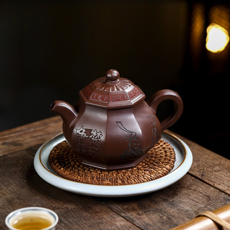 Yixing Zisha Teapot [Chu Han Zhen Ba] (Zi Jiao Ni - 540ml) - YIQIN TEA HOUSE | yiqinteahouse.com | >300ml, full handmade zisha teapot, teapot, teaware