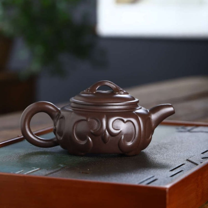 Théière Yixing Zisha entièrement faite à la main [Pot Ruyi] (Lao Zi Ni - 175 ml)