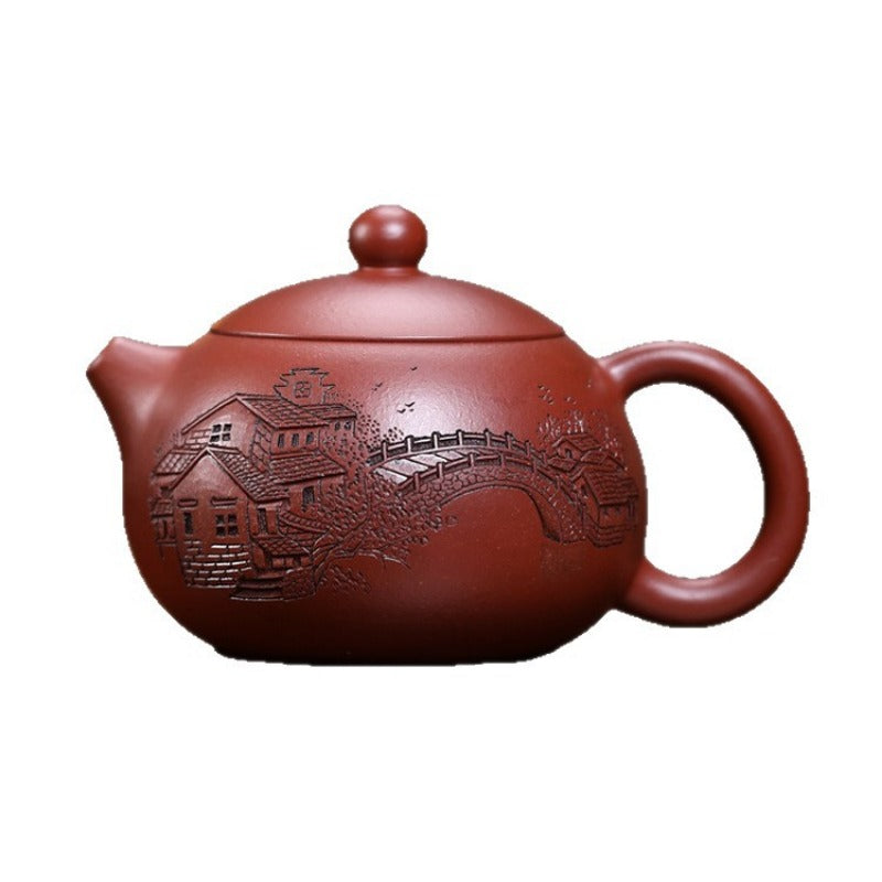 全手工宜兴紫砂茶壶 [忆江南西施壶] (大红袍 - 200ml)