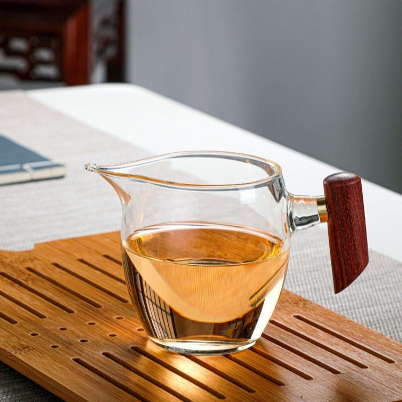 植物系 玻璃公道杯 带不锈钢滤网 350ml