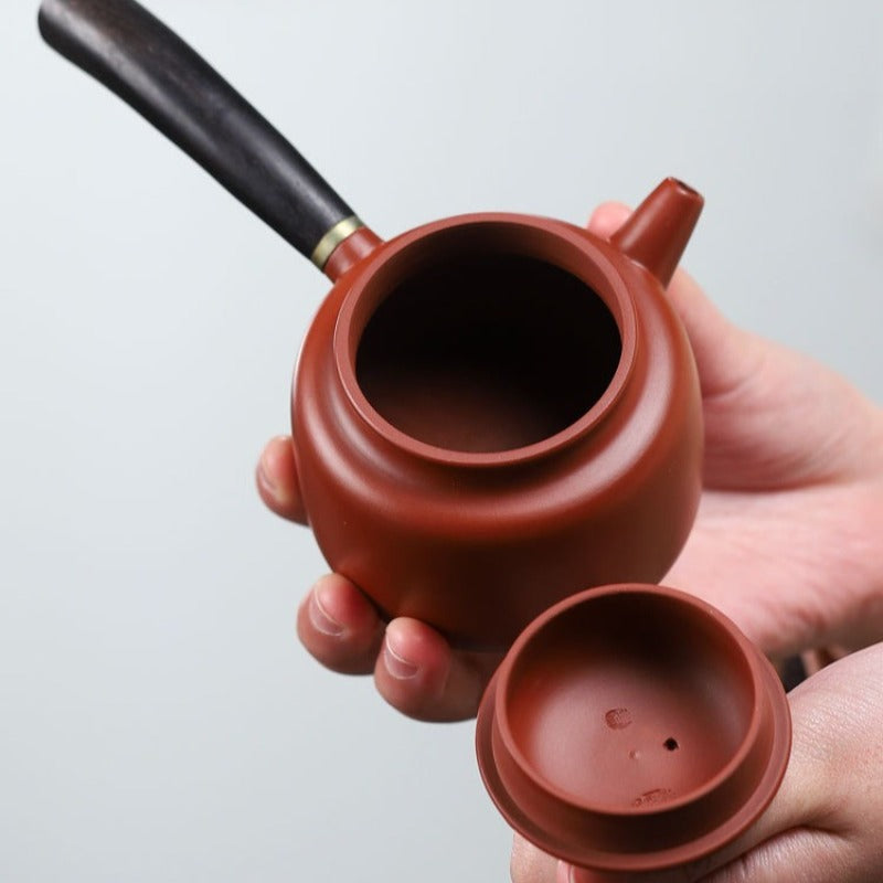 宜兴紫砂茶壶【唐羽德钟】（紫朱泥/大红袍 - 200ml）
