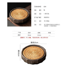 Load image into Gallery viewer, Retro Gilded Round Storage Ceramic Tea Tray (with Rattan Mat)
