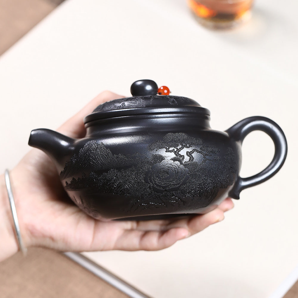 Yixing Zisha Teapot [Shanshui Fanggu] (Shi Huang - 400ml)
