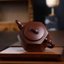 Load image into Gallery viewer, Full Handmade Yixing Zisha Teapot [Lifang Long Pot 六方龙壶] (Zi Ni - 450ml)
