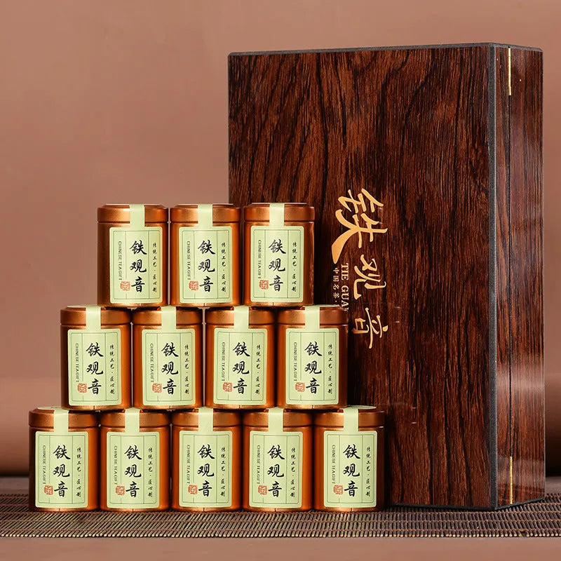 Fujian Anxi [Tie Guan Yin] Strong Flora Aroma Small Cannd Gift Box Set 240g - YIQIN TEA HOUSE | yiqinteahouse.com | gift, oolong tea, tea, tie guan yin, tin