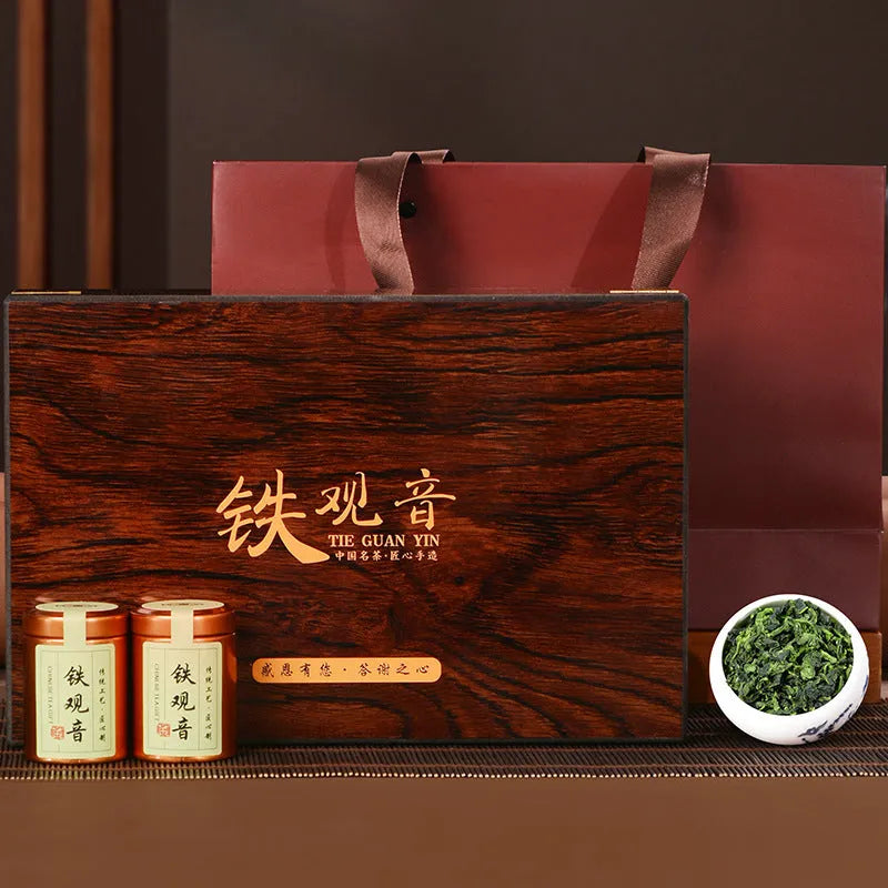 Fujian Anxi [Tie Guan Yin] Strong Flora Aroma Small Cannd Gift Box Set 240g - YIQIN TEA HOUSE | yiqinteahouse.com | gift, oolong tea, tea, tie guan yin, tin