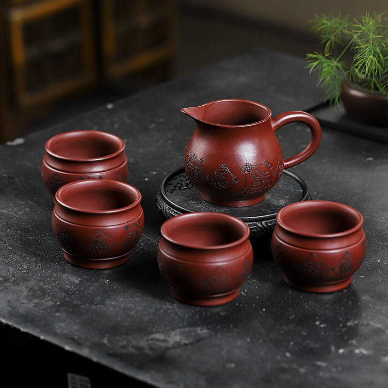 Full Handmade Yixing Zisha Master Tea Cup Fair Cup Set [Good Luck] - YIQIN TEA HOUSE | yiqinteahouse.com | fair cup, new arrival, tea cup, teaware