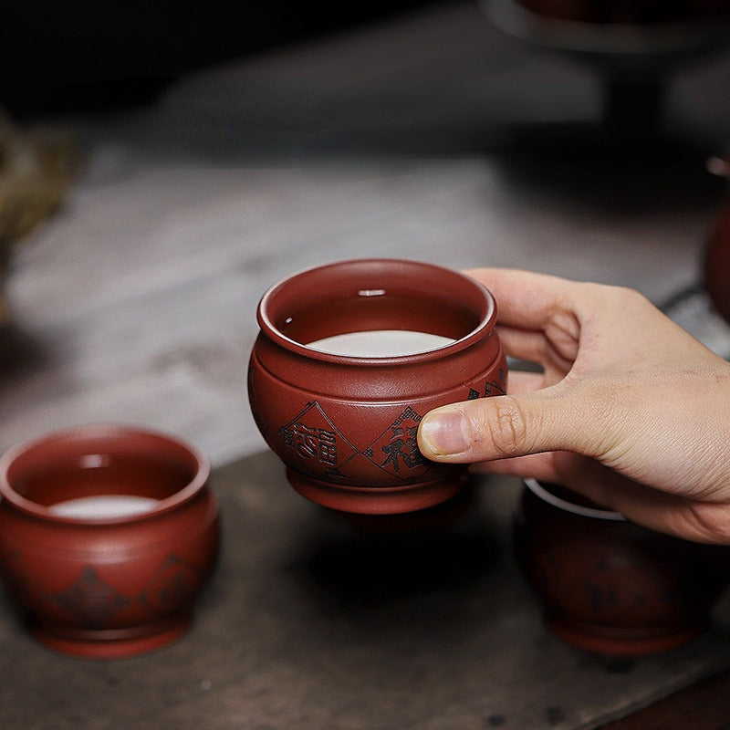 Full Handmade Yixing Zisha Master Tea Cup Fair Cup Set [Good Luck] - YIQIN TEA HOUSE | yiqinteahouse.com | fair cup, new arrival, tea cup, teaware