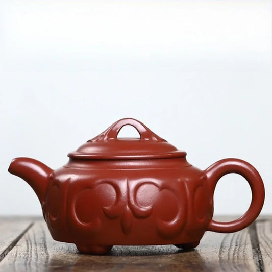 全手工宜兴紫砂茶壶 [三足如意壶] (大红袍 - 260ml)