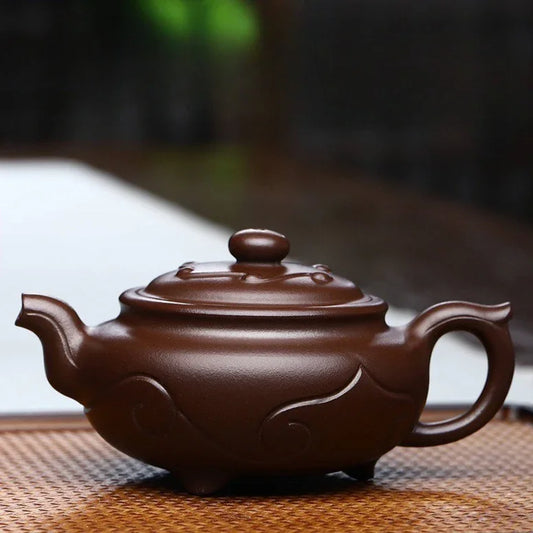 Full Handmade Yixing Zisha Teapot [3 Legs Ruyi Pot] (Shi Hong - 230ml)