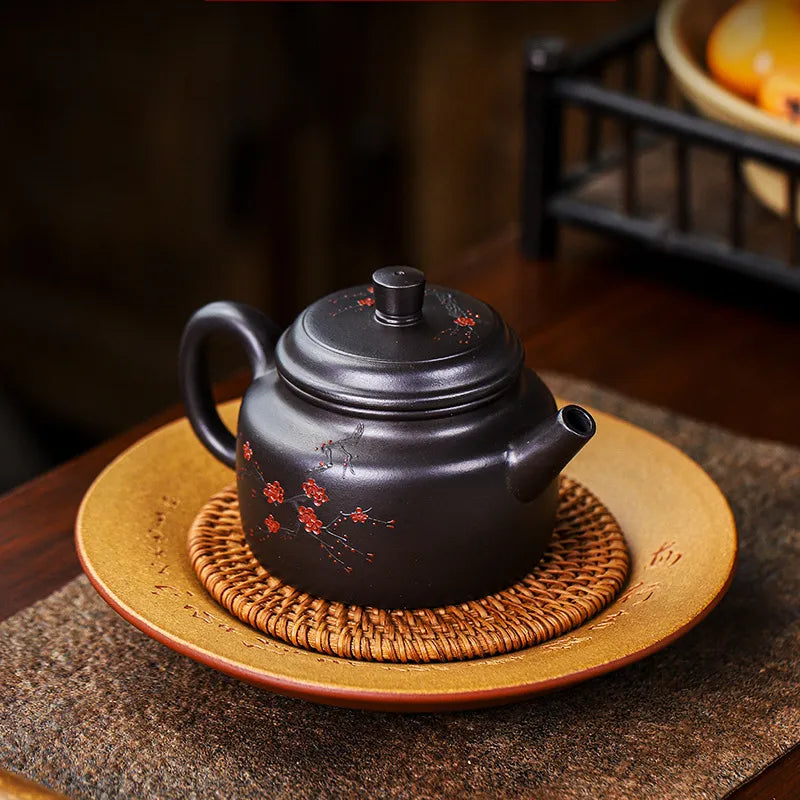 Full Handmade Yixing Zisha Teapot [An Xiang] 1 Pot 5 Cups Set (Shi Huang - 280ml) - YIQIN TEA HOUSE | yiqinteahouse.com | 200-300ml, feaware, full handmade zisha teapot, new arrival, teapot, teaware set