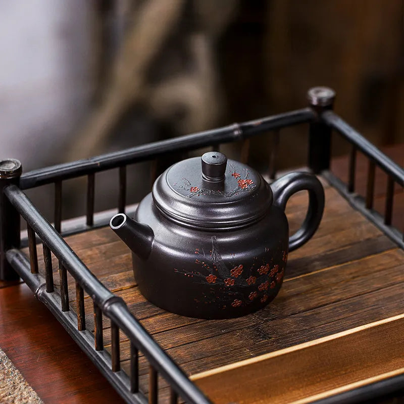 Full Handmade Yixing Zisha Teapot [An Xiang] 1 Pot 5 Cups Set (Shi Huang - 280ml) - YIQIN TEA HOUSE | yiqinteahouse.com | 200-300ml, feaware, full handmade zisha teapot, new arrival, teapot, teaware set