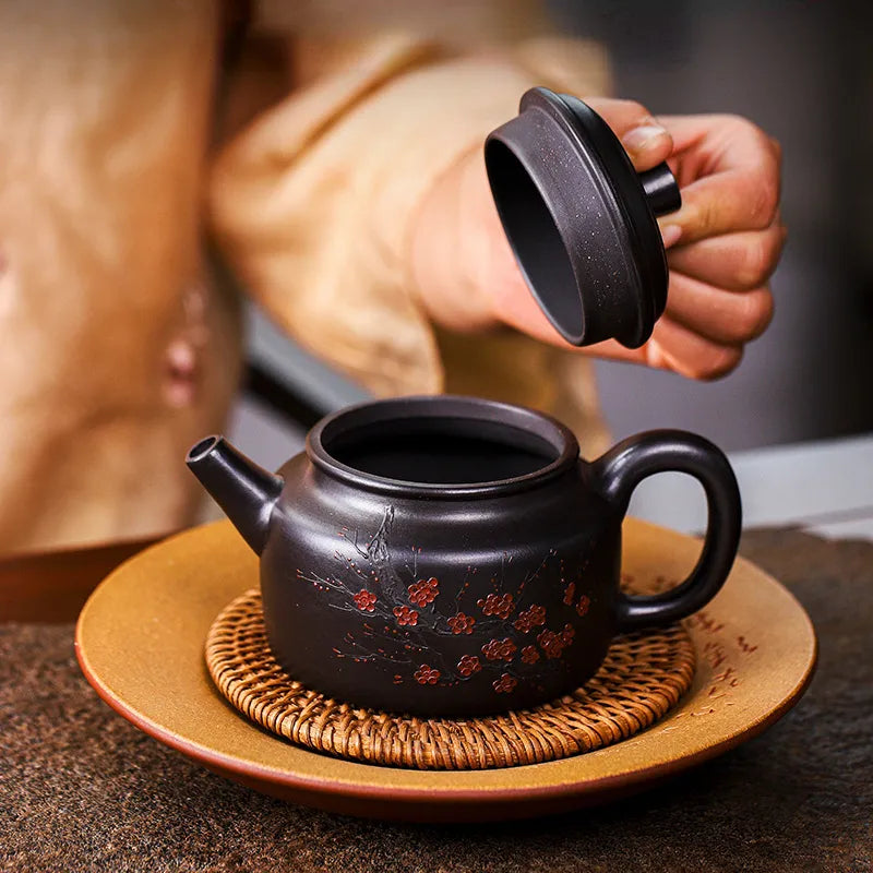 Full Handmade Yixing Zisha Teapot [An Xiang] 1 Pot 5 Cups Set (Shi Huang - 280ml) - YIQIN TEA HOUSE | yiqinteahouse.com | 200-300ml, feaware, full handmade zisha teapot, new arrival, teapot, teaware set