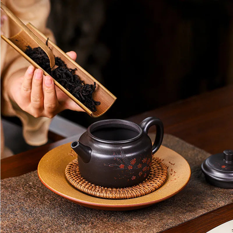 Full Handmade Yixing Zisha Teapot [An Xiang] 1 Pot 5 Cups Set (Shi Huang - 280ml) - YIQIN TEA HOUSE | yiqinteahouse.com | 200-300ml, feaware, full handmade zisha teapot, new arrival, teapot, teaware set