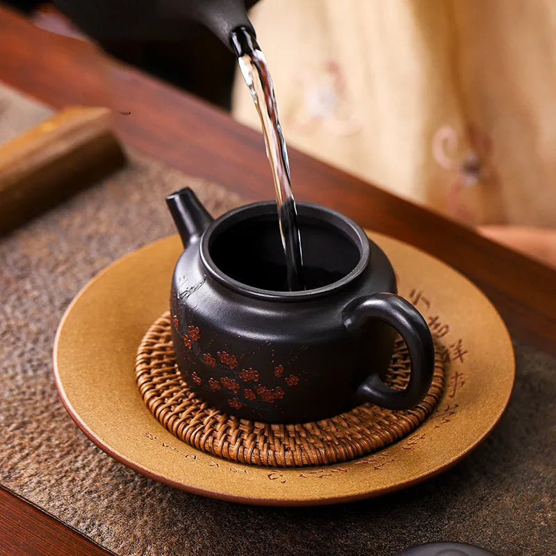 Full Handmade Yixing Zisha Teapot [An Xiang] 1 Pot 5 Cups Set (Shi Huang - 280ml) - YIQIN TEA HOUSE | yiqinteahouse.com | 200-300ml, feaware, full handmade zisha teapot, new arrival, teapot, teaware set