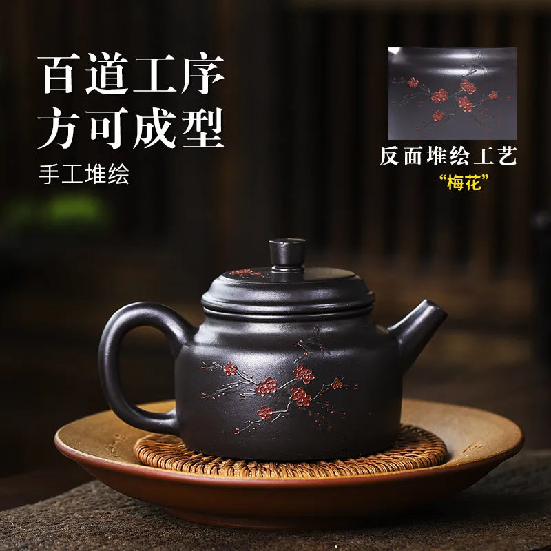 Full Handmade Yixing Zisha Teapot [An Xiang] 1 Pot 5 Cups Set (Shi Huang - 280ml) - YIQIN TEA HOUSE | yiqinteahouse.com | 200-300ml, feaware, full handmade zisha teapot, new arrival, teapot, teaware set