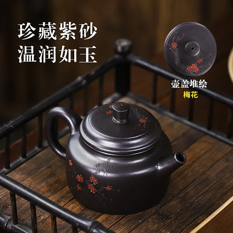 Full Handmade Yixing Zisha Teapot [An Xiang] 1 Pot 5 Cups Set (Shi Huang - 280ml) - YIQIN TEA HOUSE | yiqinteahouse.com | 200-300ml, feaware, full handmade zisha teapot, new arrival, teapot, teaware set