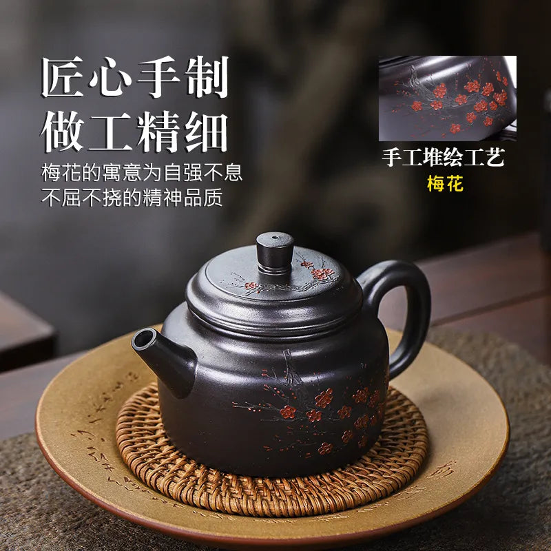 Full Handmade Yixing Zisha Teapot [An Xiang] 1 Pot 5 Cups Set (Shi Huang - 280ml) - YIQIN TEA HOUSE | yiqinteahouse.com | 200-300ml, feaware, full handmade zisha teapot, new arrival, teapot, teaware set