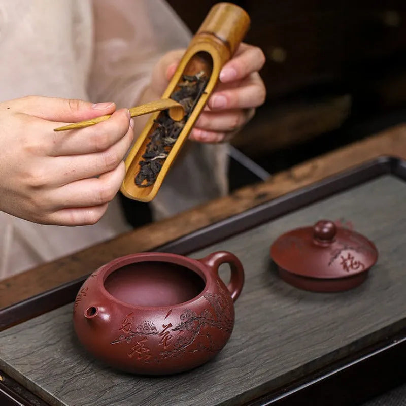 Full Handmade Yixing Zisha Teapot [An Xiang Xishi] (Long Xue Sha - 250ml) - YIQIN TEA HOUSE | yiqinteahouse.com | 200-300ml, full handmade zisha teapot, new arrival, teapot, teaware