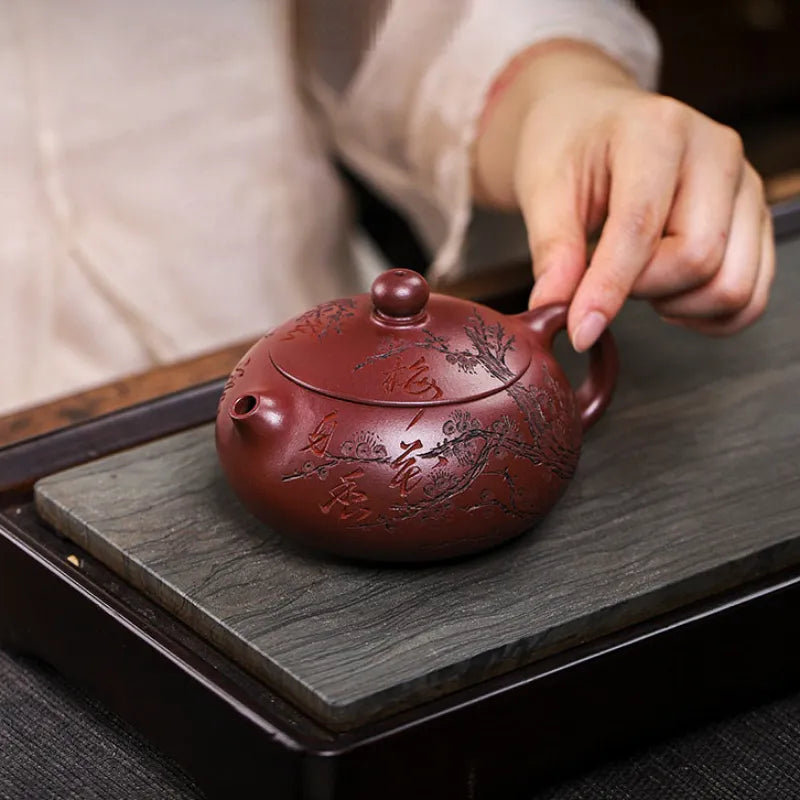 Full Handmade Yixing Zisha Teapot [An Xiang Xishi] (Long Xue Sha - 250ml) - YIQIN TEA HOUSE | yiqinteahouse.com | 200-300ml, full handmade zisha teapot, new arrival, teapot, teaware