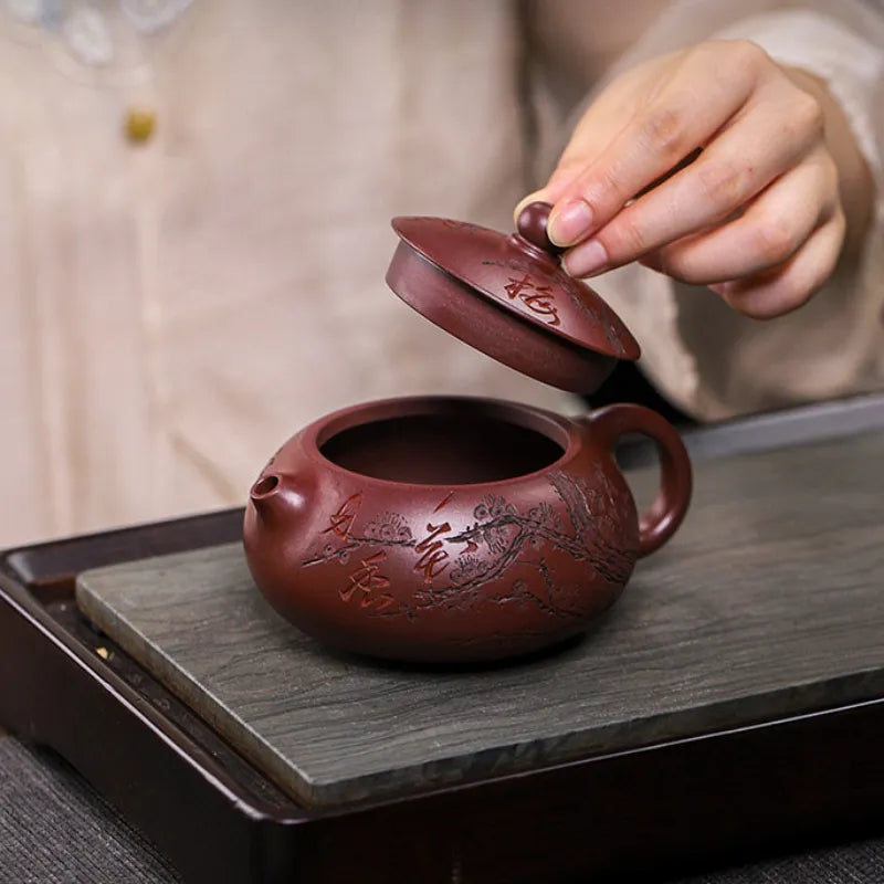 Full Handmade Yixing Zisha Teapot [An Xiang Xishi] (Long Xue Sha - 250ml) - YIQIN TEA HOUSE | yiqinteahouse.com | 200-300ml, full handmade zisha teapot, new arrival, teapot, teaware