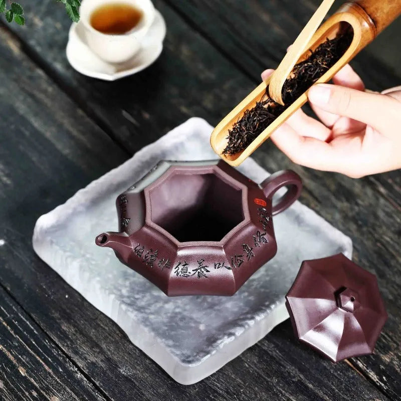 Full Handmade Yixing Zisha Teapot [Bafang Fuyun] (Zi Jia Ni - 245ml) - YIQIN TEA HOUSE | yiqinteahouse.com | 200-300ml, full handmade zisha teapot, new arrival, teapot, teaware