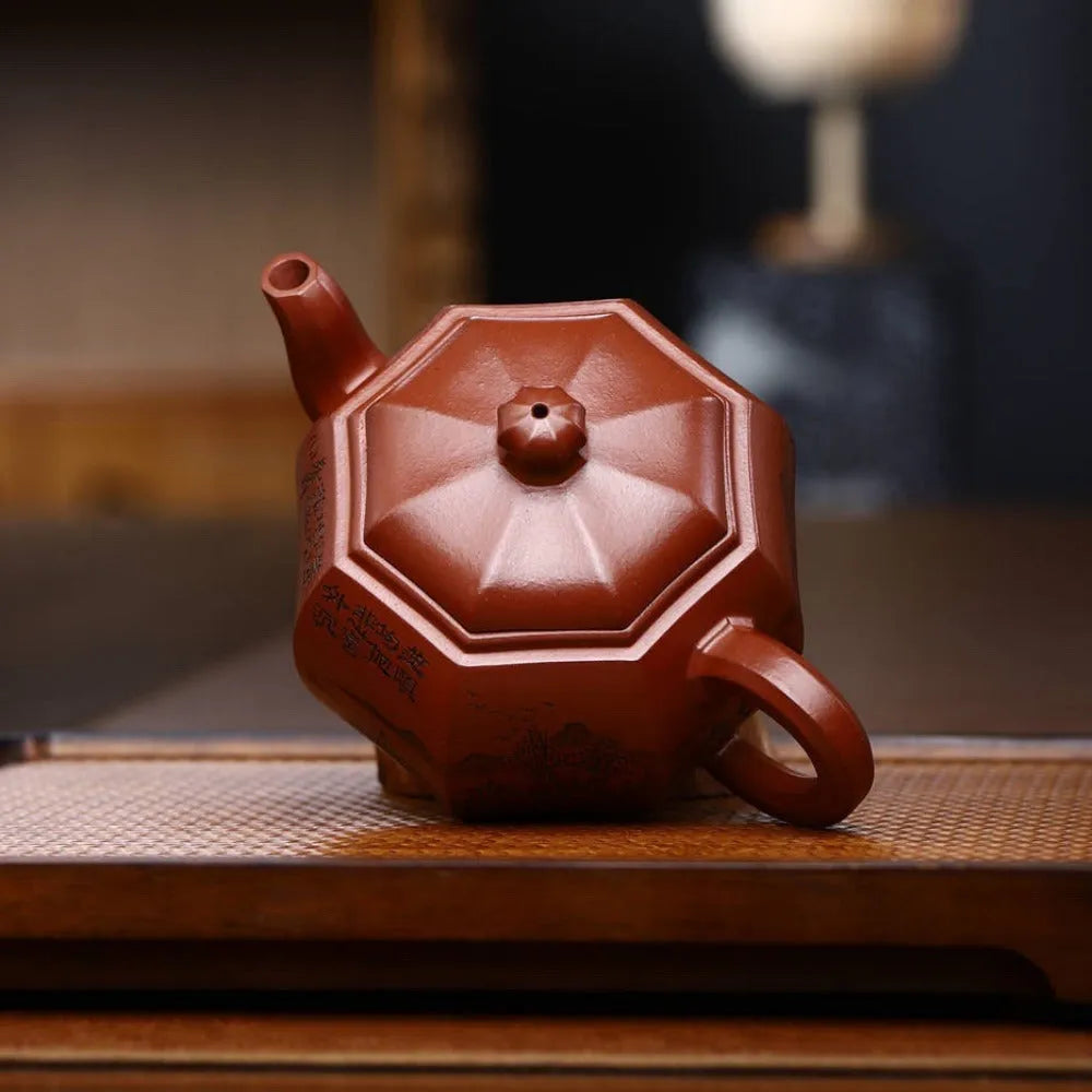 Full Handmade Yixing Zisha Teapot [Bafang Lai Cai Pot] (Hong Pi Long - 280ml) - YIQIN TEA HOUSE | yiqinteahouse.com | 200-300ml, full handmade zisha teapot, new arrival, teapot, teaware