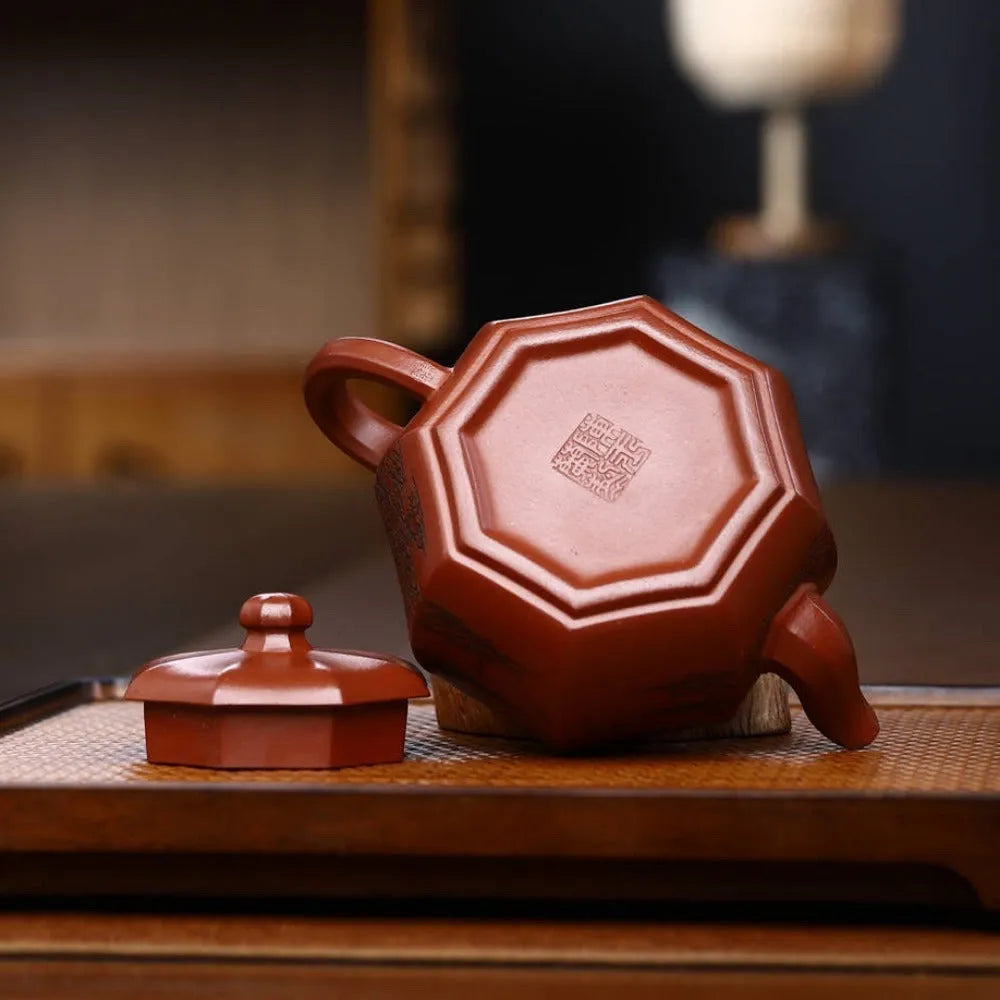 Full Handmade Yixing Zisha Teapot [Bafang Lai Cai Pot] (Hong Pi Long - 280ml) - YIQIN TEA HOUSE | yiqinteahouse.com | 200-300ml, full handmade zisha teapot, new arrival, teapot, teaware